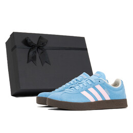 Кроссовки Adidas Vl Court Skateboarding Shoes Unisex Low-top White, голубой ji0496(team399-冰镇薄荷蓝s-box) | light blue