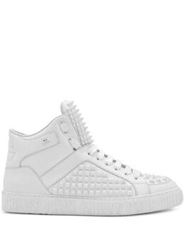Philipp Plein кеды с заклепками-шипами, белый fadsusc0624ple005n | белый
