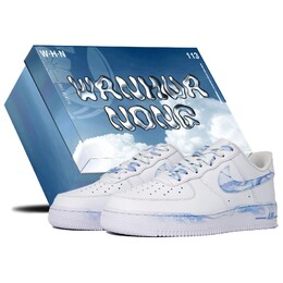 Кроссовки Nike Air Force 1 Skateboarding Shoes Unisex Low-top Blue, белый cw2288-111(team113-迷幻星球s-box) | white