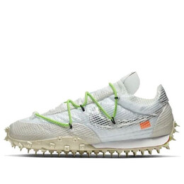 Кроссовки x off white waffle racer Nike, белый cd8180-100 | white/black-electric green
