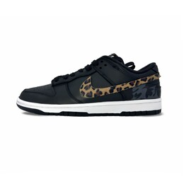 Кроссовки Nike Dunk Skateboarding Shoes Unisex Low-top Black Panther Print, черный dd1391-100（team314-豹纹） | black