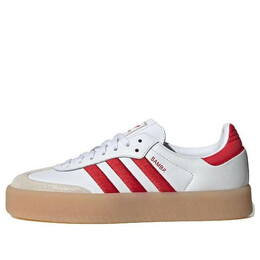 Кроссовки самбэ Adidas, белый id0438 | cloud white/better scarlet/cloud white