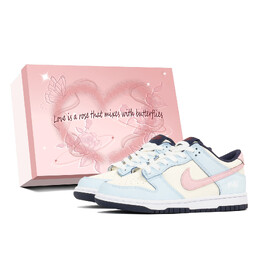Кроссовки Nike Dunk Skateboarding Shoes Women's Low-top Blue/beige/pink, голубой fv8119-161(teamp-冰镇奶昔) | light blue