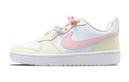 Кроссовки Nike Court Borough Skateboard Shoes Women's Low-Top Pink, белый bq5448-100（team49-奶油小猪） | white/candy