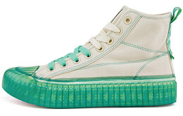 Кеды Kappa Canvas Shoes Unisex High-Top White Green k0aw5vs15-024
