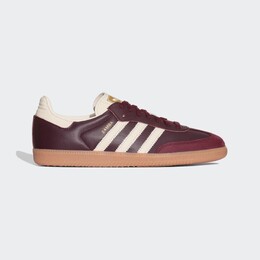 Кеды Adidas Samba OG, бордовый/белый id0477 | maroon/cream white/gold metallic