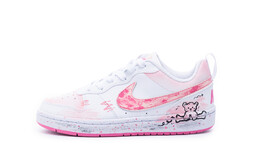 Кроссовки Nike Court Borough Skateboarding Shoes Women's Low-top White Pink, белый dv5456-111（team240-粉红小熊） | white