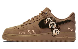 Кастомизированные кроссовки Nike Air Force 1 Skateboarding Shoes Unisex, коричневый/черный cj9179-200(team10-咖啡熊猫) | light brown