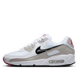Кроссовки Nike Air Max 90, белый/черный/бежевый dx0116-101 | white/light iron ore/university red/black