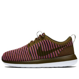 Кроссовки roshe two flyknit Nike, зеленый 844929-300 | olive flak/rcr bl-pink blast