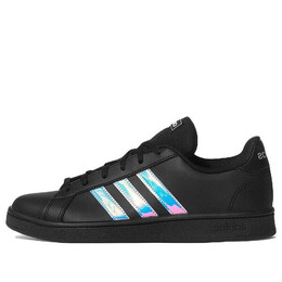 Кроссовки grand court base shoes Adidas, черный gv6704 | core black / iridescent / cloud white