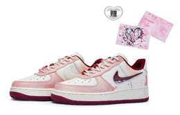 Кроссовки Nike Air Force 1 Skateboarding Shoes Women's Low-top Pink, белый fz5068-161(team80-女款坠入心河) | chalk white