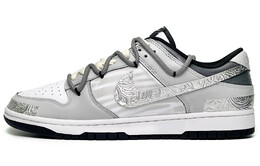 Кроссовки Nike Dunk Skateboarding Shoes Women's Low-top Silver/grey/white, серебряный cw1590-100(team285-女款国风潮汐) | silver