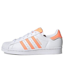 Кроссовки оригинальные суперзвезды обувь Adidas, белый gx1834 | cloud white / fluorescent orange
