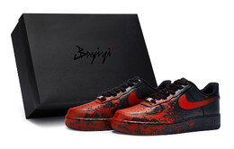 Кроссовки Nike Air Force 1 Skateboarding Shoes Unisex Low-top Red, черный/красный cw2288-001(team80-男款暗黑血渍s-box) | black/red