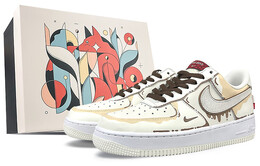 Кроссовки Nike Air Force 1 Skateboarding Shoes Unisex Low-top Coffee, белый fz5052-131(team40-巧克力冰淇淋s-box) | white