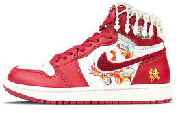 Кроссовки Air Jordan 1 Vintage Basketball Women's High-Top, красный/белый dj4891-061(team40-女款凤缘吉祥) | white