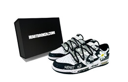 Кроссовки Nike Dunk Skateboarding Shoes Unisex Low-top White, черный/белый dd1391-100(team45-小雏菊手稿礼盒款 ) | black/white
