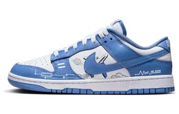 Кроссовки Nike Dunk Skateboard Shoes Unisex Low-Top Blue White, синий dv0833-400(team181-时间战记) | blue