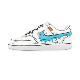 Кроссовки Nike Court Vision 1 Skateboarding Shoes Unisex Low-top Blue/white/black, белый dh2987-101(team264-漫画涂鸦) | white