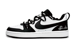 Кроссовки Nike Court Borough Skateboard Shoes Women's Low-Top White Black bq5448-115(team87-山茶花语女款黑白) | black/white