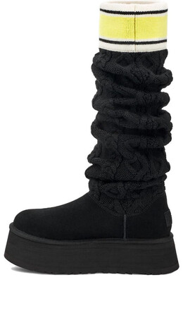 Кроссовки классические свитер буква высота 2см Ugg, черный 1144044-blk | black/yellow