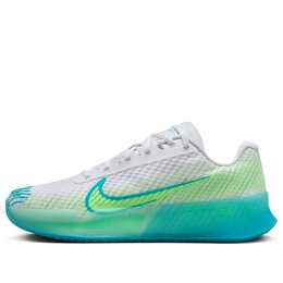 Кроссовки air zoom vapor 11 hc Nike, белый dr6965-104 | white/teal nebula/lime blast/jade ice