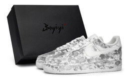 Кроссовки Air Force 1 для скейтбординга, унисекс, низкие, серый Nike cw2288-111(team80男女天晕流光灰sbox) | white gray