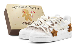 Кроссовки Nike Air Force 1 Skateboard Shoes Women's Low-Top White, белый dh2920-111(teams2-毛绒棕熊女s-box) | russet