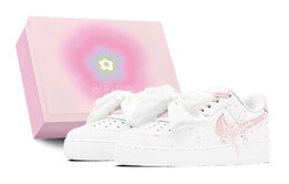 Кроссовки для скейтбординга Air Force 1 женские, низкие, розовый Nike, розовый/белый dh2920-111(team88-粉色蝴蝶s-box) | pink/white