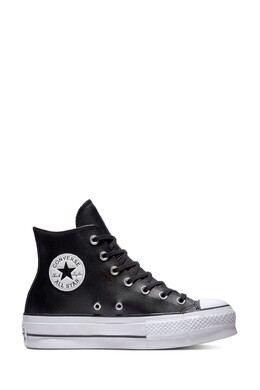 Высокие кожаные кроссовки Chuck Taylor на платформе Lift Converse, черный 973-184 | czarny