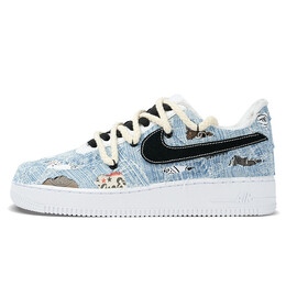 Кроссовки для скейтбординга Air Force 1 женские низкие, цвет синий черный Nike dd8959-100(team651-女款低帮颓废日记板鞋) | blue black