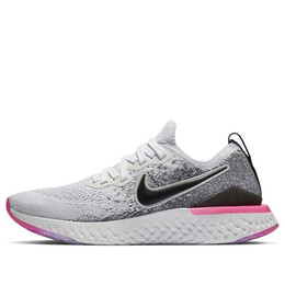 Кроссовки epic react flyknit 2 Nike, белый bq8927-103 | white/black/hyper pink