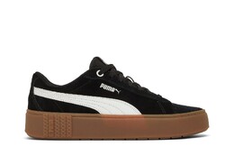 Кроссовки Wmns Smash Platform v2 Suede Puma, черный 373037 01 | black/white/gum