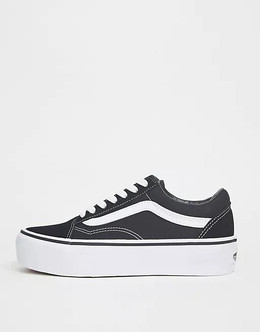 Кроссовки на платформе Vans Old Skool, черный/белый 117633440 | black