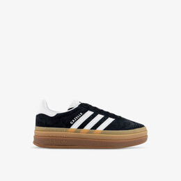 Замшевые низкие кеды Gazelle Bold с фирменным декором Adidas, черный r04244286 | black white white gum