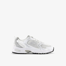 Кроссовки MR530 с низким берцем из кожи и сетки с тиснением логотипа New Balance, серебряный r04265231 | white silver