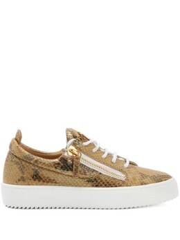 Giuseppe Zanotti кеды Gail со змеиным принтом, золотистый rw20001003 | золотистый