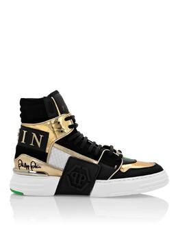 ВЫСОКИЕ КРОССОВКИ PHANTOM KICK$ PYTHON GOLD HEXAGON Philipp Plein, цвет Black / Gold 7657288073276 | black / gold
