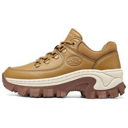 Уличные массивные кроссовки женские низкие желтый/белый/коричневый Skechers 177226-wtn | yellow/white/brown