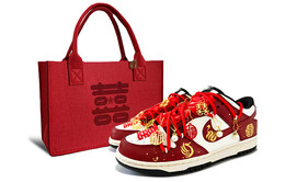 Кроссовки Nike Dunk Skateboard Shoes Women's Low-Top Red/Beige cw1590-100(team114﹣女款婚鞋）