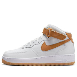 Кроссовки air force 1 mid Nike, белый dd9625-102 | summit white/desert ochre/white/gum medium brown