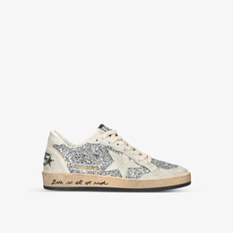 Кожаные кроссовки Ball Star 70136 с блестками Golden Goose, серебряный r04089079 | silver