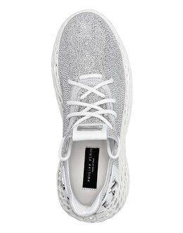 КРОССОВКИ RUNNER $KELETON ИЗ ЗАМШИ СО СТРАССАМИ Philipp Plein, цвет Crystal 7657281388604 | crystal
