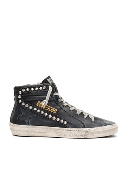 Кроссовки Golden Goose Slide, цвет Black Leather Studs ggor-wz27 | black leather studs