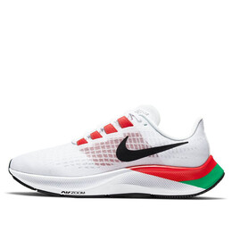 Кроссовки air zoom pegasus 37 Nike, белый dd9481-100 | white/black/chile red/lucky green