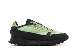 Кроссовки Pleasures x Classic Leather Reebok, зеленый h06244 | neon mint/core black/core black