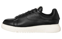 Кроссовки Emporio Armani Tumbled Leather Sneakers, черный x4x264xf76800002 | black