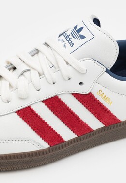 Кроссовки на шнуровке SAMBA OG Adidas, белый ad115o1rq-a11 | core white/team victory red/night indigo