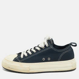 Dsquared2 Navy Blue Canvas Berlin Lace Up Sneakers Size 45 1216902